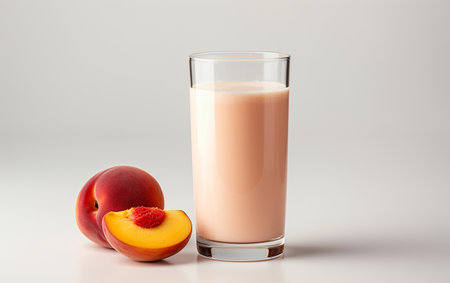 Nectarine Milkshake on Clear Backgroundの素材