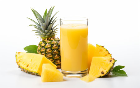 Pineapple Juice Isolation on a Clear Backgroundの素材