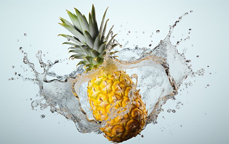 Pineapple Falls Creating a Splash in Isolationの素材