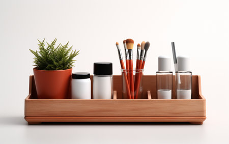 Organized Desk Set on Clear Backgroundの素材
