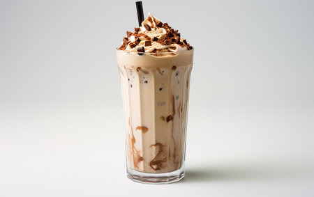 Coffee Milkshake Isolated on Clear Backgroundの素材