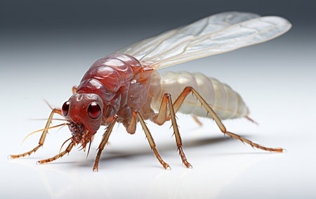 Flea and Ants Against a Clear Backgroundの素材