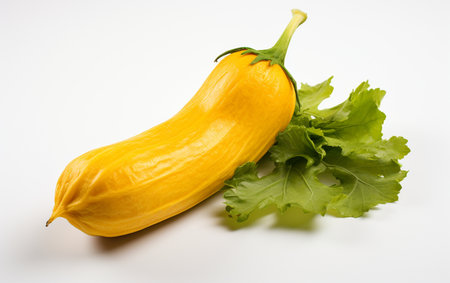 Butternut Squash Leaf on a Clear Canvasの素材