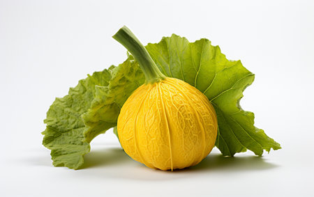 Hubbard Squash Greenery on Transparent Surfaceの素材