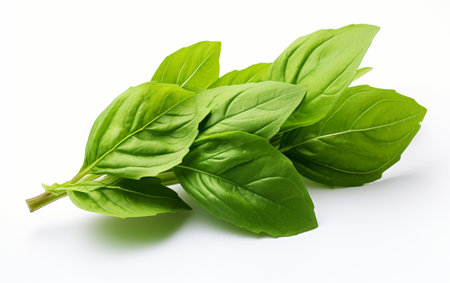 Basil Leaf on a Background with Transparencyの素材