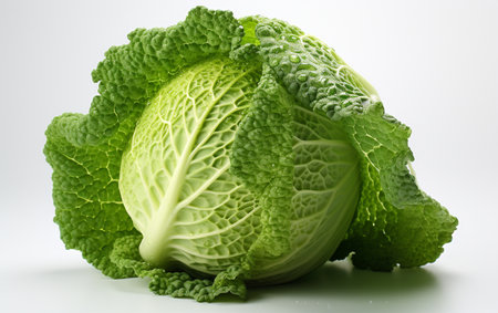 Savoy Cabbage on a Clear Backgroundの素材
