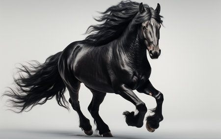 Black Horse on a Transparent Surfaceの素材