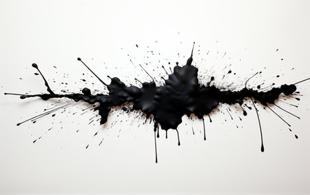 Black Ink Splash on Clear Backgroundの素材