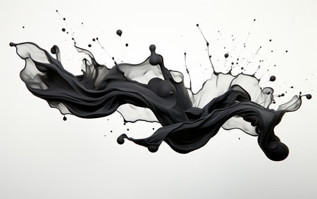 Black Ink Splatter on a Transparent Surfaceの素材
