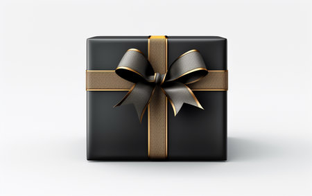 Black Gift Box on a See-Through Backgroundの素材