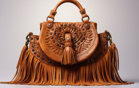 Fringe Bag on a Clear Backgroundの素材