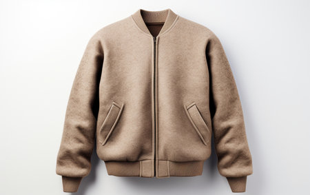 Bomber-Style Cardigan on a Clear Surfaceの素材