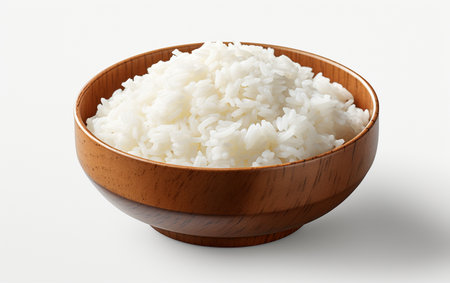 White Rice in Bowl on Transparent Backdropの素材