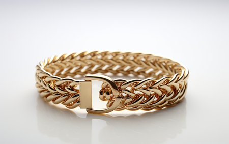 A Braided Chain Belt with No Background Distractionsの素材