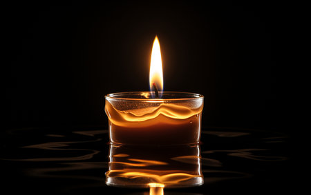Candle Aglow Against Transparencyの素材