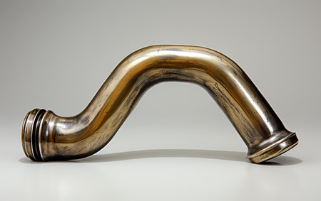 New Silver Brass Iron Elbow Against Transparent Backdropの素材