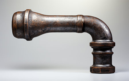 Brass Iron Elbow in New Silver on Transparent Backgroundの素材