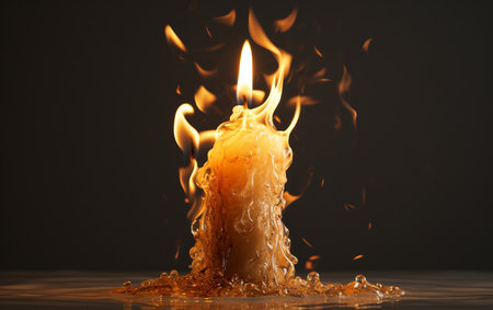 Burning Candle on Transparent Backgroundの素材