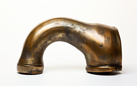 Brass Iron Elbow with No Background Disturbance in New Silverの素材
