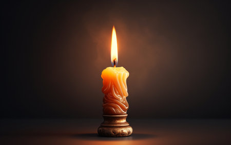 Candlelight against a Clear Backgroundの素材