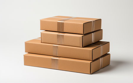 Cardboard Boxes on a See-Through Backdropの素材