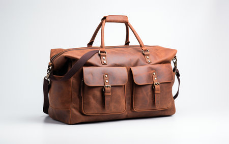 Casual Weekend Bag against a Clear Backdropの素材