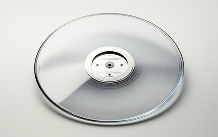 CD Disc Displayed on a Clear Backgroundの素材
