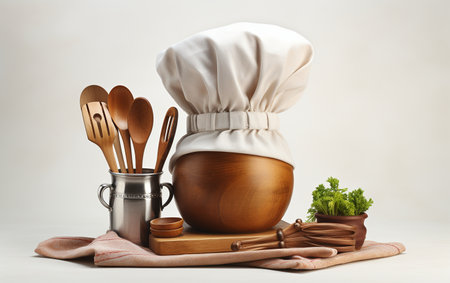 Chef's Hat and Utensils without a Common Backgroundの素材