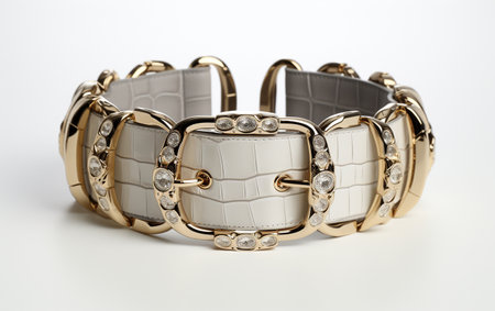 Background-Free Display of a Croc-Embossed Chain Beltの素材