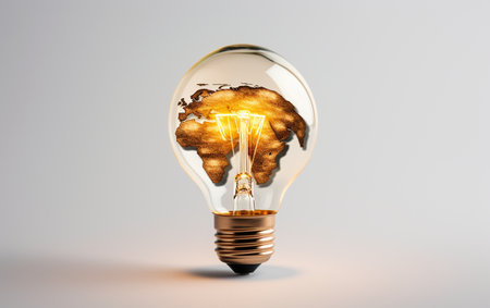 Bulb Illustration on Transparent Backdropの素材