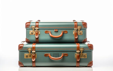 Antique Suitcase Ensemble on a Clear Backgroundの素材