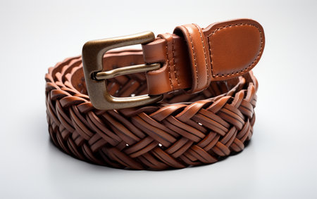 Vintage Braided Belt with a Clear Backgroundの素材