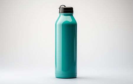 Water Bottle Displayed on a Clear Surfaceの素材