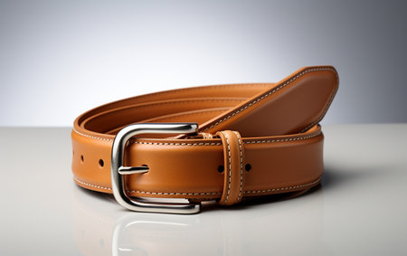 Wide Buckle Belt with Transparent Backgroundの素材
