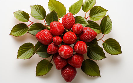 Strawberry Tree Leaf on Clear Backgroundの素材