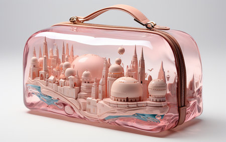 Travel Toiletry Bag on a See-Through Surfaceの素材