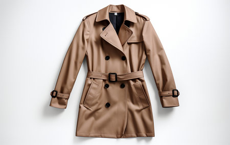 Trench Coat Isolated on Transparent Surfaceの素材
