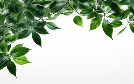 Green Leaves Edging on a See-Through Backgroundの素材