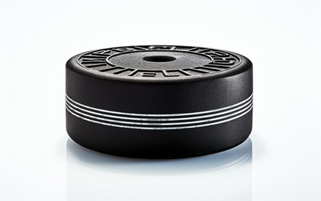 Hockey Puck on a Blank Backgroundの素材
