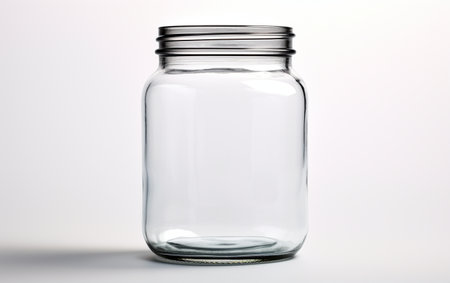 Empty Jar on a Clear Backgroundの素材