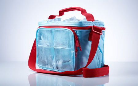 Insulated Lunch Carrier on a Transparent Surfaceの素材