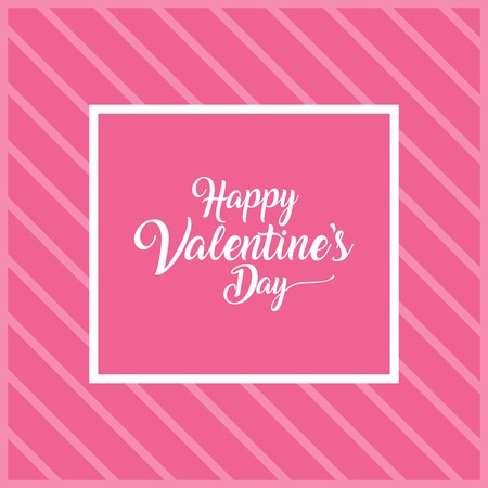 Framed Valentines Greeting over Striped Pink Backgroundのイラスト素材