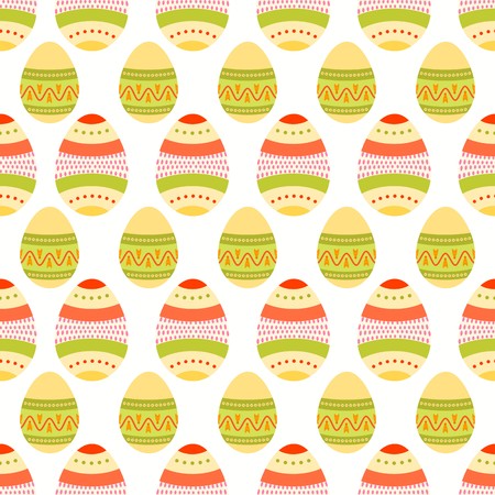 Seamless pattern of dotted and wavy easter eggsのイラスト素材