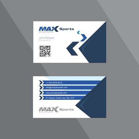 Corporate dark and light blue business card vector illustration setのイラスト素材