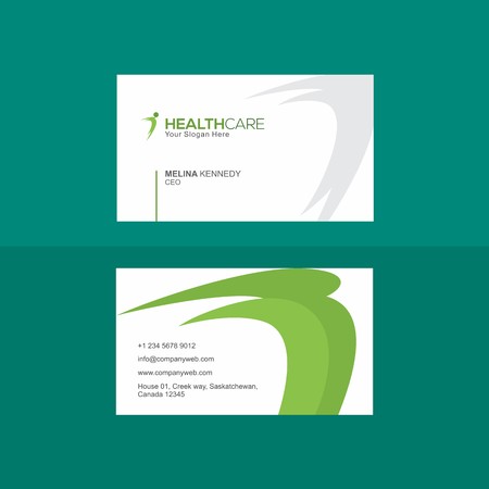 Creative green and white business cardのイラスト素材
