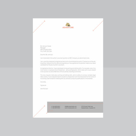 Abstract grey and orange Letterhead vector illustration.のイラスト素材