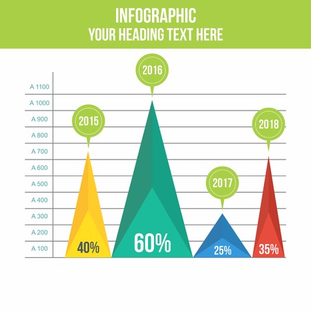 Statistics infographic in triangular barsのイラスト素材