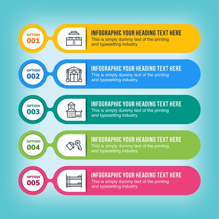 Real estate infographic in multicolored linesの写真素材