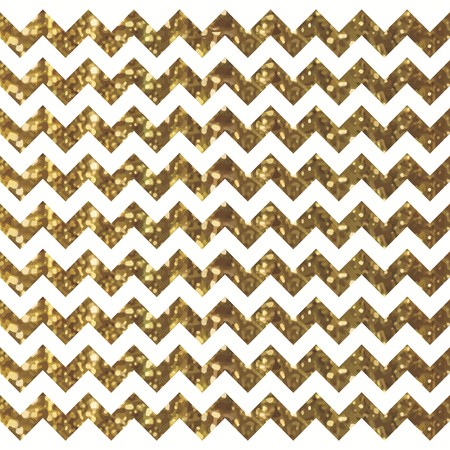 White Chevron Pattern with Sparkly Gold Effectのイラスト素材
