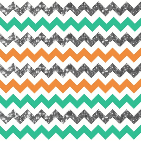 Multicolor Glam Zigzag Pattern with Silver Glitter Effect.のイラスト素材